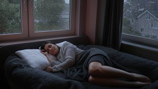 O som que apaga a insônia 🌧️ Som de chuva suave na janela de vidro do quarto com trovões para dormir