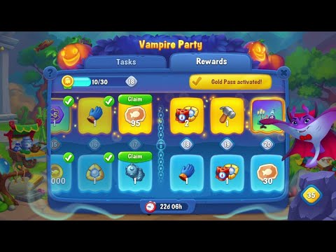 @Fishdom Win Strikes Atlantic Cup Stage 68 - 76. Vampire Party Level 17 Unlocked.