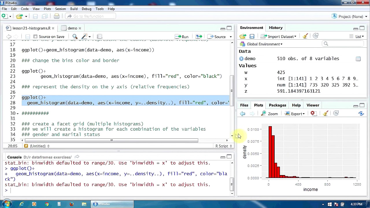 22. Creating Histograms in R