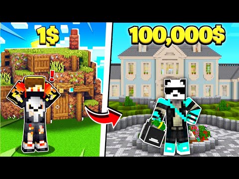 Noob vs Pro: $1 to $100000 House Build Battle in Minecraft