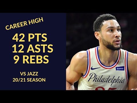 Ben Simmons Career High 42 Pts 12 Asts 9 Rebs Highlights vs Utah Jazz | NBA 20/21 Season