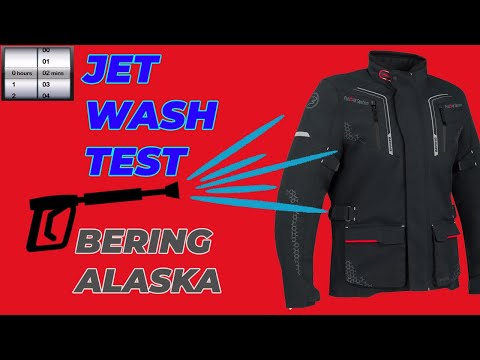 2 minute Jet Wash Test -  BERING Alaska Laminate Motorcycle Jacket 4K Video | Bikerheadz.co.uk