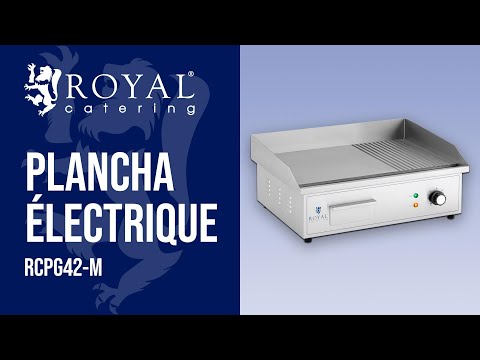 Vidéo - Plancha électrique - 548 x 350 mm - Rainurée + Lisse - 3 000 W