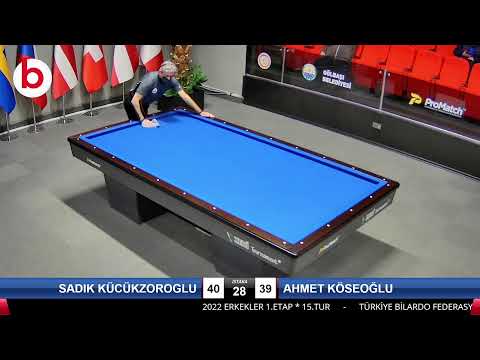 SADIK KÜCÜKZOROGLU & AHMET KÖSEOĞLU Bilardo Maçı - 2022 ERKEKLER 1.ETAP-15.TUR