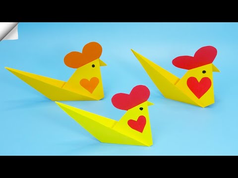 How to Make a Paper Chicken Easter paper Crafts Easy paper crafts