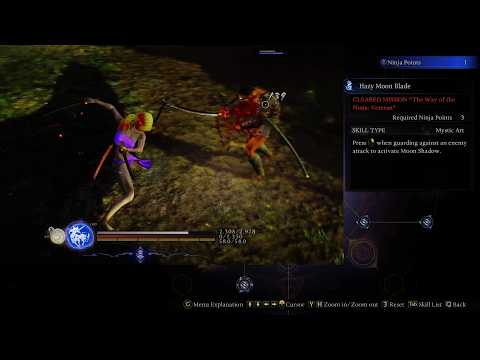 Nioh 3 Hazy Moon Blade Demonstration Veteran Ninja Dual Swords Mystic Art Block Option Select