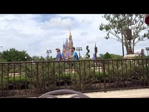 Walt Disney World Park Bench - View of Castle at Casey's Magic Kingdom.  3/29/2021