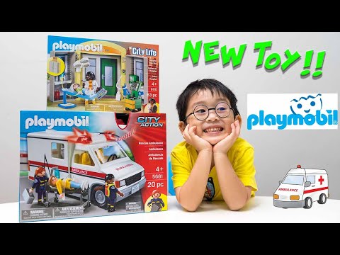 Playmobil Ambulance and Hospital play box unboxing | Playmobil 9110 | Playmobil 5681 | J For Jonas
