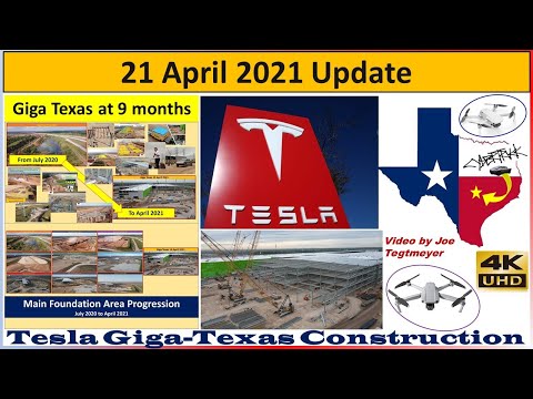 Tesla Gigafactory Texas 21 April 2021 Cyber Truck & Model Y Factory Construction Update (07:45AM)