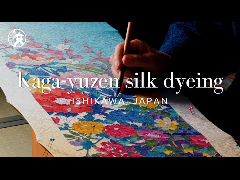 Kaga-yuzen silk dyeing - For Tourism Ishikawa, JAPAN