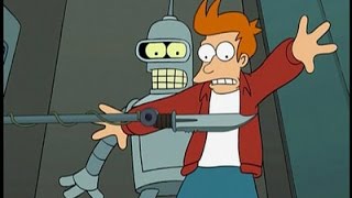 Fry Meets Bender In A Suicide Booth