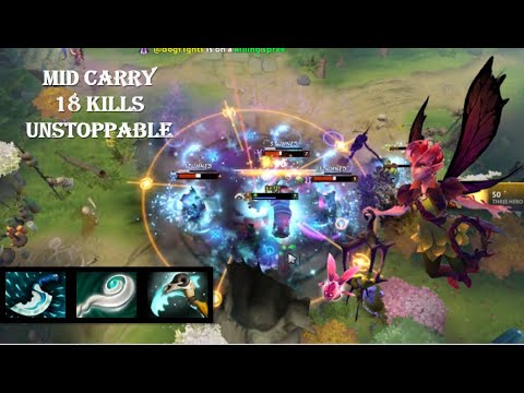 Dark Willow 8k MMR Mid Carry 18 Kills Unstoppable (Dota 2)