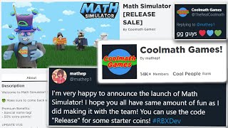 coolmathgames got their own ROBLOX GAME... (math simulator)