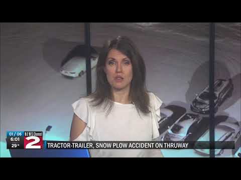 Tractor-trailer, snow plow accident on Thruway