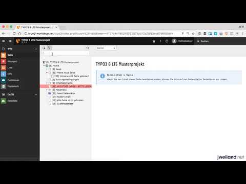 TYPO3 8.7 für Redakteure - Teil 16:  Seiten suchen filtern im Seitenbaum TYPO3 8 LTS für Redakteure