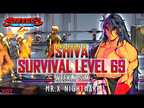 SOR4 Mr.X Nightmare - Levels 1-69 Shiva Weekly Survival [ New DLC Mode and Character ]
