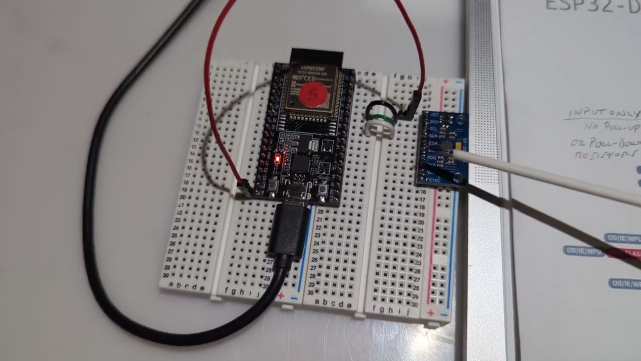 ESP32 and I2C: using an MPU9250 IMU (9-axis sensor) gyroscope, accelerometer and magnetometer