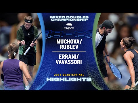 Rublev/Muchova vs. Vavassori/Errani Highlights | 2025 US Open Quarterfinal
