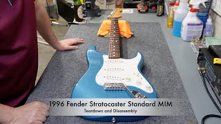 Video thumbnail for Tearing Down and Disassembling a 1996 Fender Stratocaster Standard MIM (Made in Mexico) by Hack's Guitar Hobby