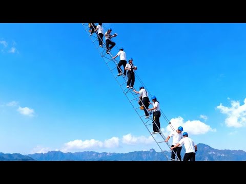 Endless Sky Ladder | Can You Climb Down | The World’s Most Dangerous Cliff Village China