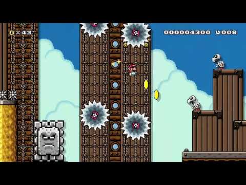 Super Mario Maker 2 20 seconds: Spinning Thwomps