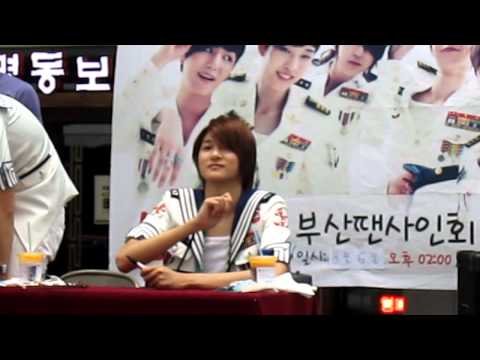 [FANCAM]120806 LEDapple Busan Fansign - kyumin play drum