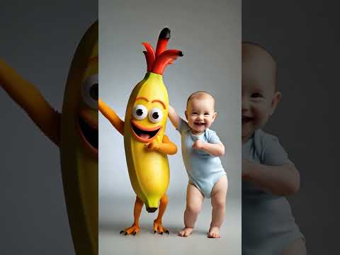 Bebê dançando com uma banana 😍🍌 #bebê #fofura #dança #banana #shorts #bebêviral #engraçado