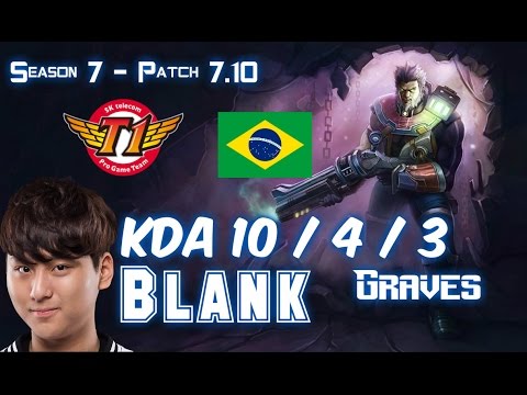 SKT T1 Blank GRAVES vs OLAF Jungle - Patch 7.10 BR Ranked