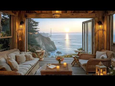 Morning Peace in a Golden Gate Bridge View Cabin 🌉🏡 | Ocean Waves & Birds for Focus and Calm