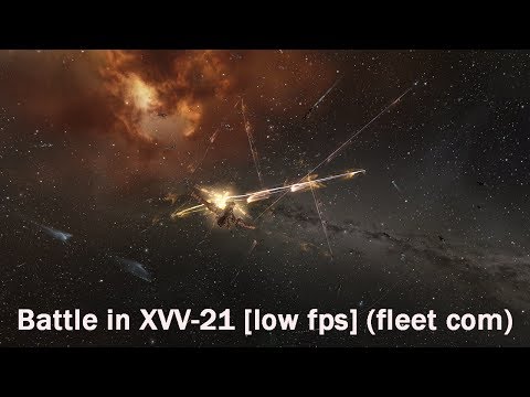 EVE Online: Battle in XVV-21 [low fps] (fleet com)
