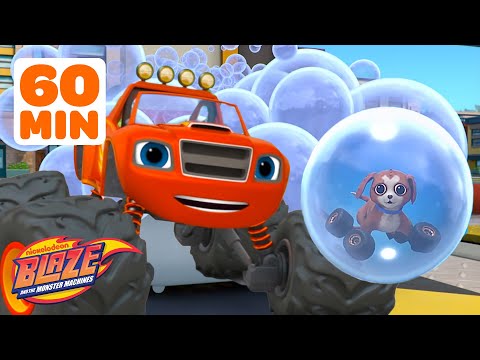 Blaze's Bubble Rescues & Epic Transformations! 🫧 w/ AJ | 60 Minutes | Blaze and the Monster Machines