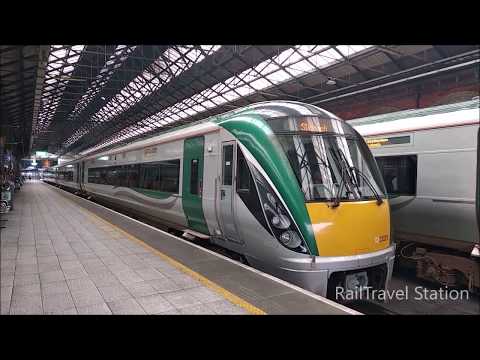 IE Irish Rail 22000 Class InterCity Railcar Departure from Dublin Connolly Railway Station