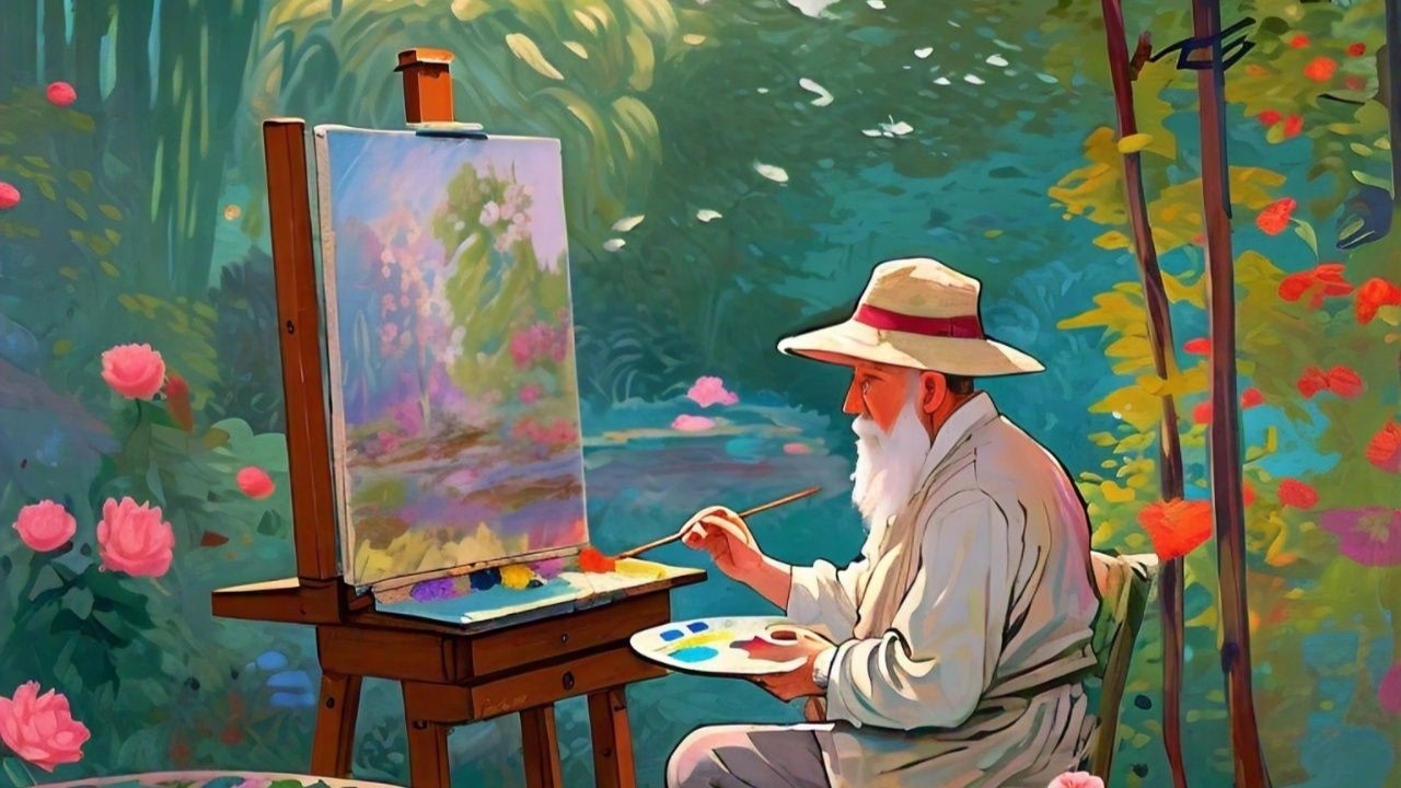 Monet's Melodies: 40+ Minutes of Classical Lofi Guitar, Violin & Harp with Ghibli-Style Art