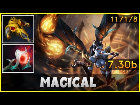 MagicaL Queen of Pain MID vs Lina | Dota 2 Gameplay - Dota 2 Patch 7.30b