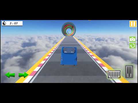 bus mega ramp racing, gameplay walkthrough, vertical impossible bus mega ramp, Bus mega ramp
