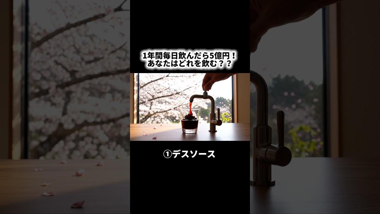 1年間毎日飲んだら5億円！あなたはどれを選ぶかコメント欄で教えてね👀 #ai #aivideo #asmr #asmrsounds