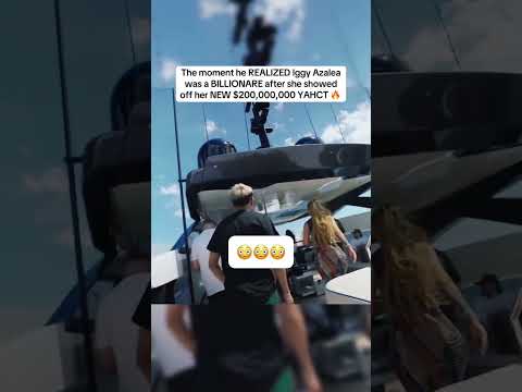 The moment N3on realized Iggy Azalea was a BILLIONIARE after she showed off her $20M YACHT 👀 #n3on