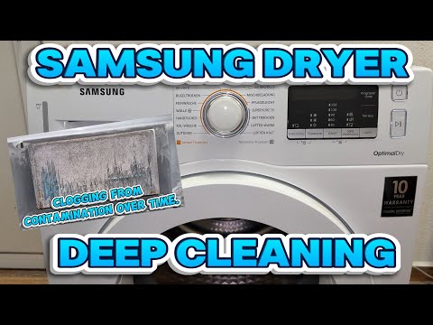 Samsung Dryer Deep Cleaning process, full disassembling tutorial steps. DIY Full cleaning guide.