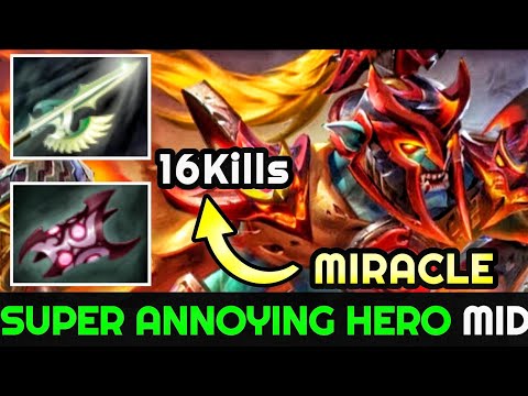 MIRACLE [Huskar] Super Annyoing Hero Mid 16Kills Crazy Gameplay 7.24 Dota 2