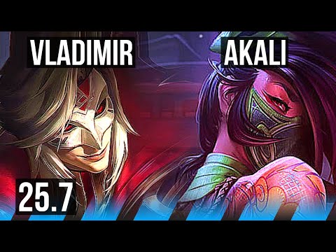 VLADIMIR vs AKALI (MID) | 58k DMG, Legendary | NA Grandmaster | 25.7