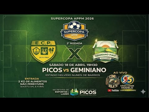 COME BOLA TV 📺  - RÁDIO CIDADE MIDELO 95,3 FM - AO VIVO - SUPER COPA APPM - PICOS X GEMINIANO
