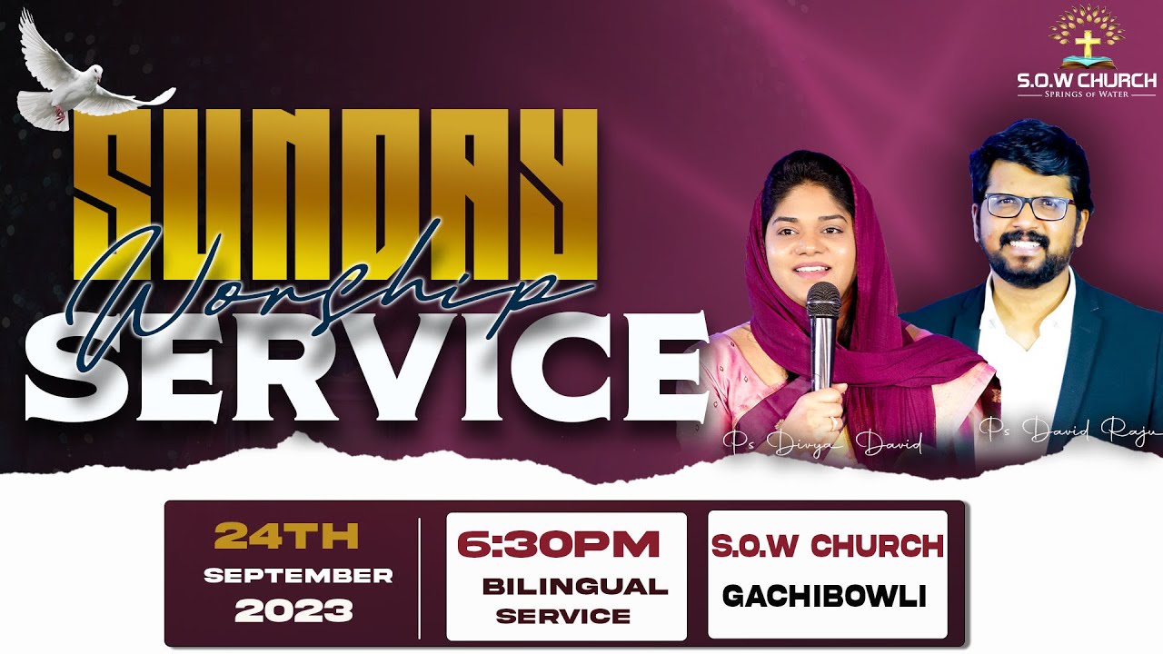 Sunday Evening Service Live || 24th Sep 2023 Ps.Divya David | Ps.David Raju K | S.O.W Church ||