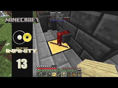 Lets Play Minecraft: Infinity (FTB Modpack) Ep 13: Tinkering in Tinkers Construct