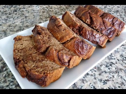 Pan Integral de Platano marmoleado con Chocolate semidulce, Receta Super Facil, how to cook