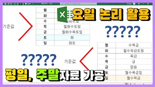 엑셀 이것만! 요일 논리를 활용해 평일, 주말판매자료 합계 및 비중구하기!