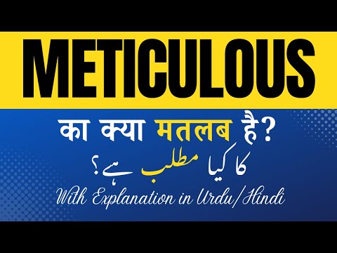 Meticulous Meaning in Hindi | 'Meticulous Ka Kya Matlab Hota Hai' Hindi/Urdu Explanation Included