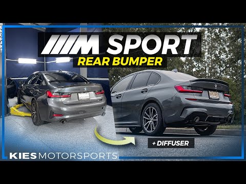 M SPORT Rear Bumper Conversion + Diffuser on a BMW G20 330i
