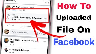 How To Upload File On Facebook || How To Upload PDF File On Facebook