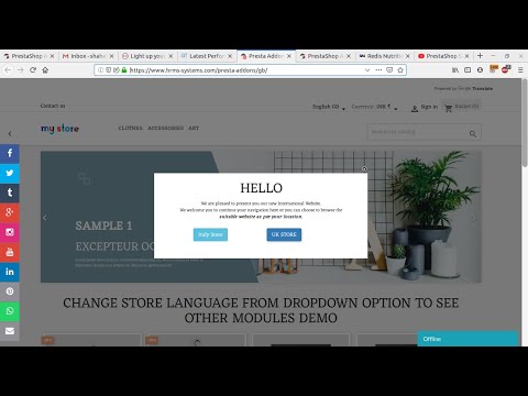 PrestaShop Show Popup Message based on Country and Redirect Links Buttons