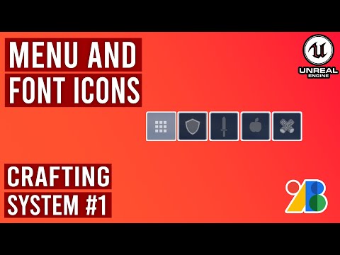 Menu Buttons with Font Icons in Unreal Engine 5.3 - Crafting System #1 #ue5